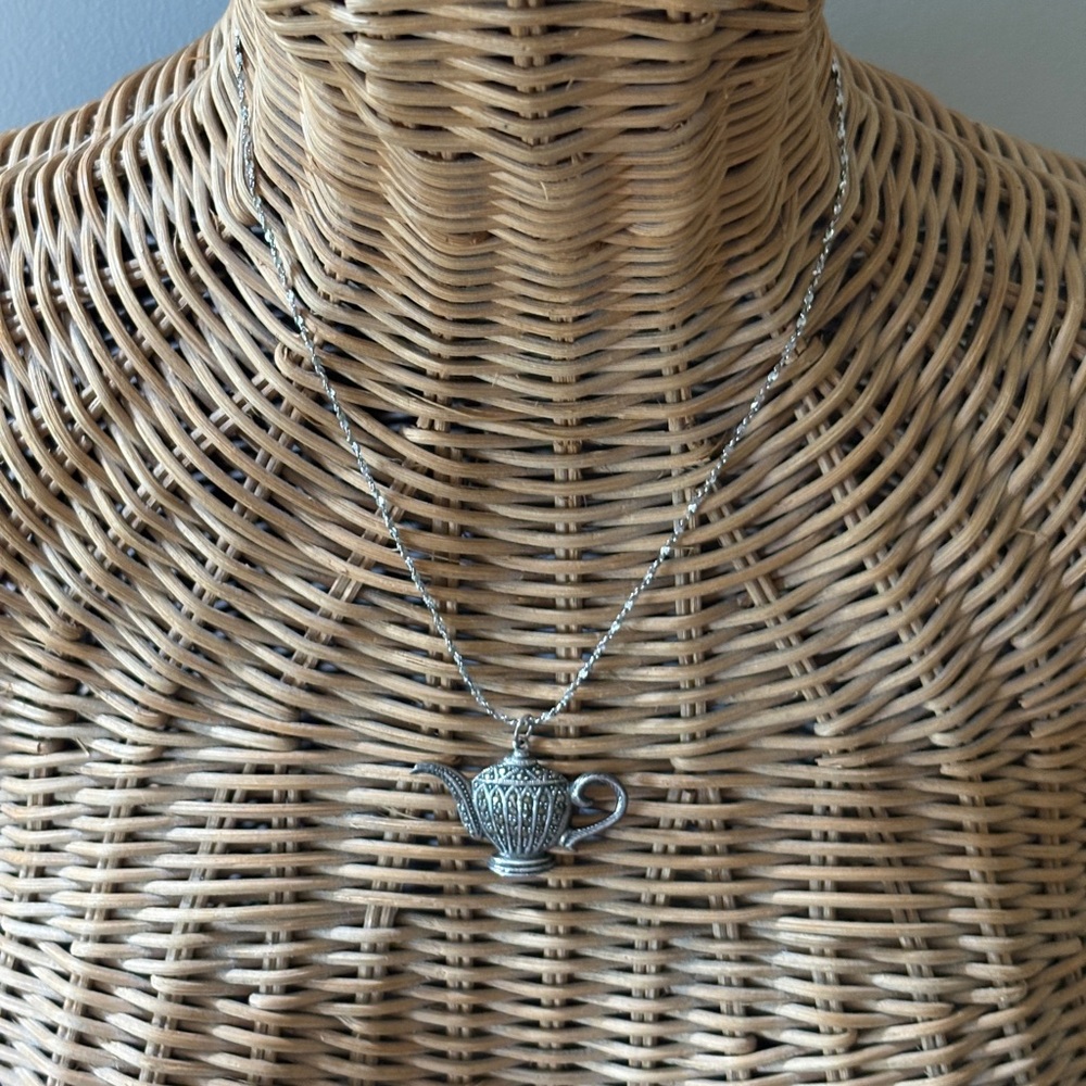 925 Marcasite Teapot Necklace